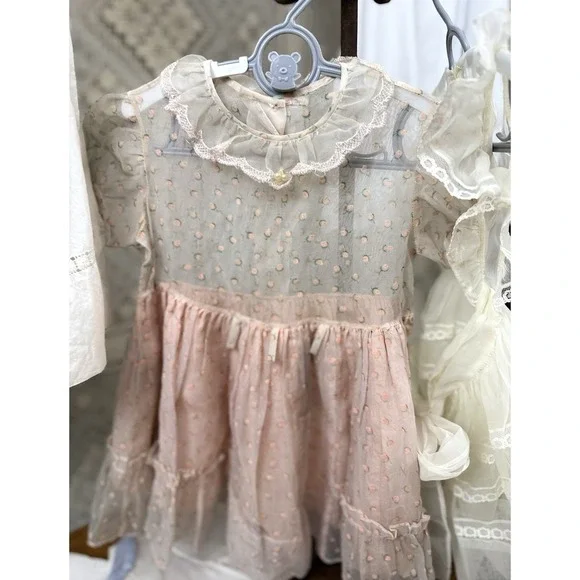 Vintage Lot 16 Baby Child or Large Doll Clothing Dress Gowns Embroidery Tatting - Picture 12 of 16